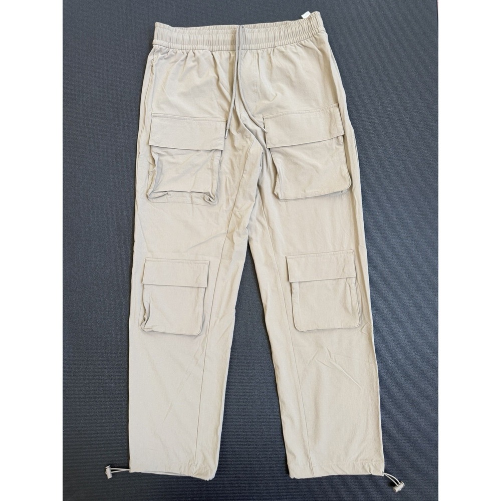 Alo Yoga Venture Cargo  Pants Men's M Light Brown Solid drawstrings